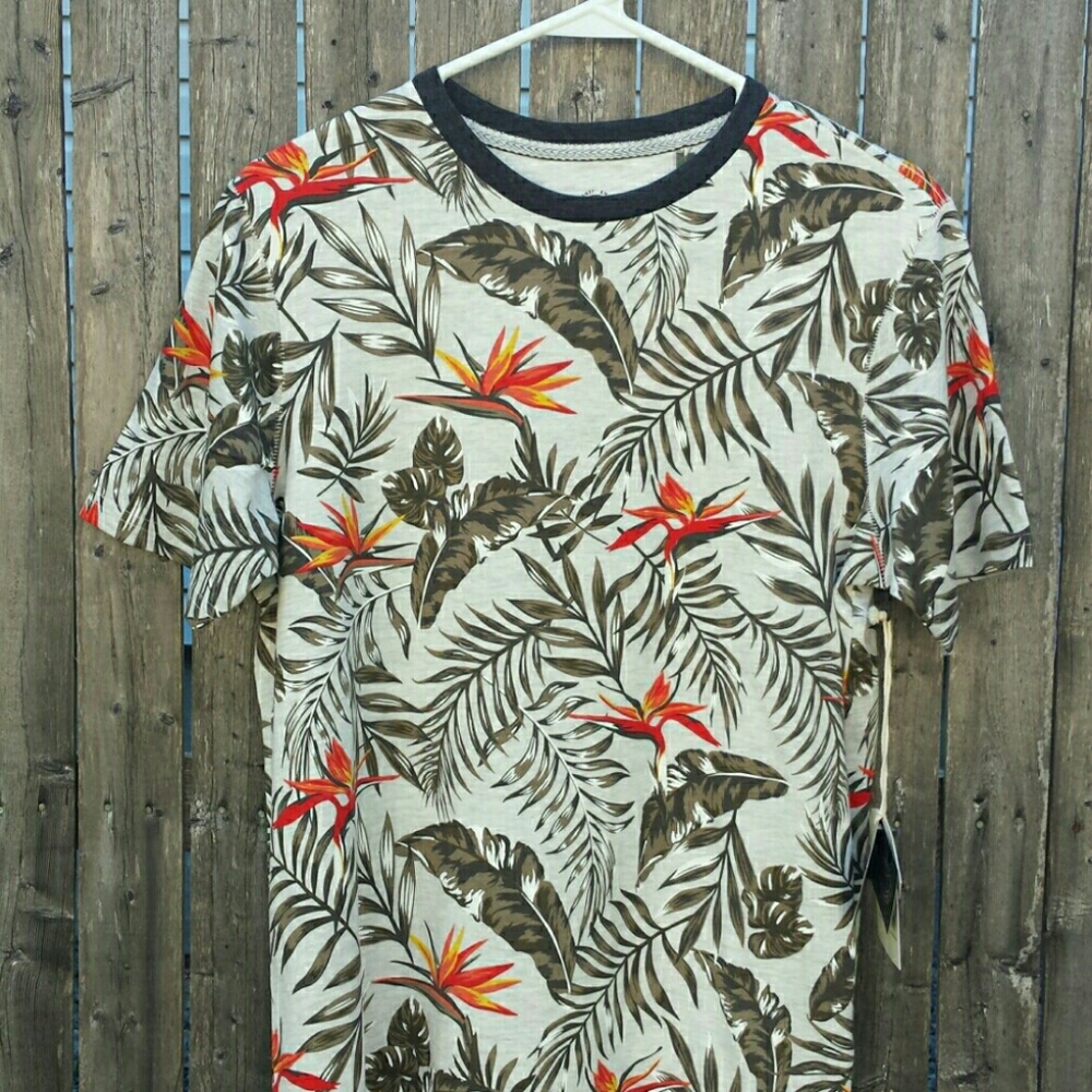 Free Planet Organic Cotton Tropical Hawaiian T-Shirt S - Picture 3 of 8